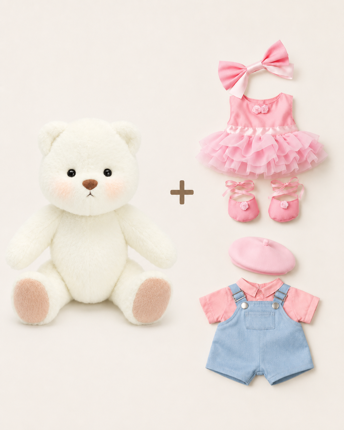 Getahug Bear + 2 Outfit | Bella Paris & Bailarina
