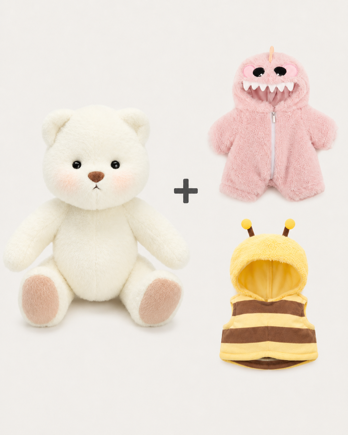 Getahug Bear + 2 Outfit | Dino Rosa & Abelha