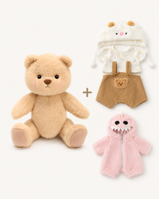 Getahug Bear + 2 Outfit | Fazenda e Dino Rosa