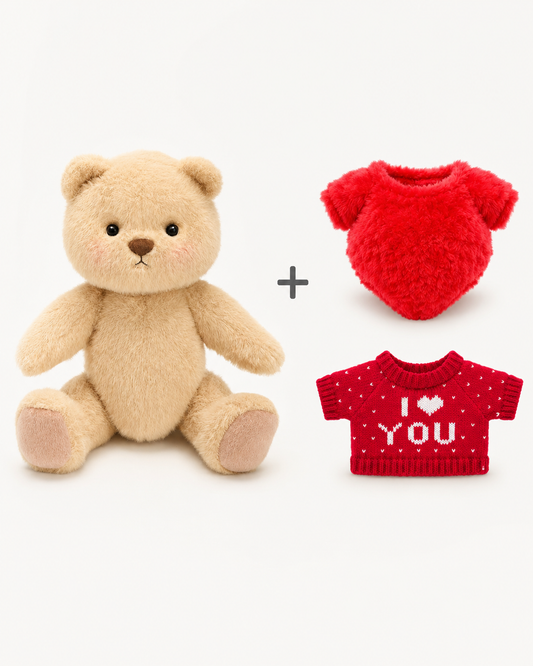 Getahug Bear + 2 Outfit | Coração & I Love You