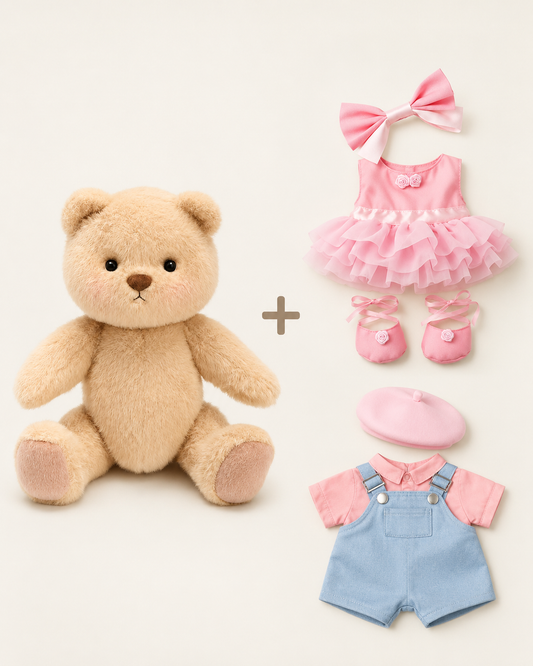 Getahug Bear + 2 Outfit | Bella Paris & Bailarina